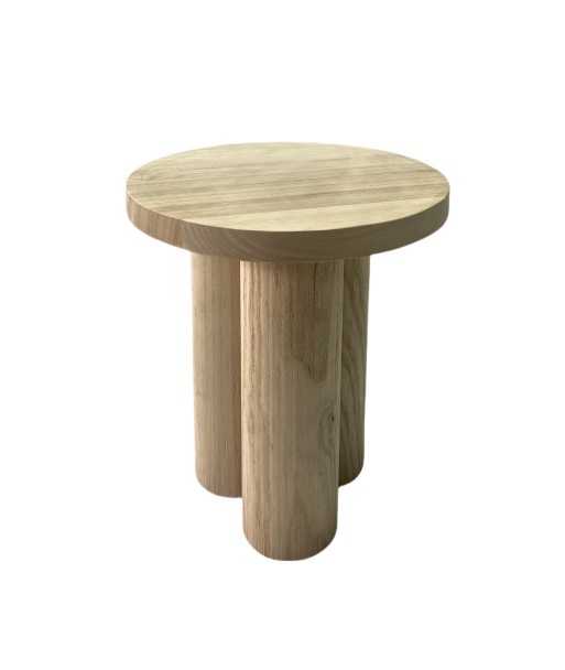 Taburete auxiliar bohemio de madera maciza de paulonia para decoración del hogar