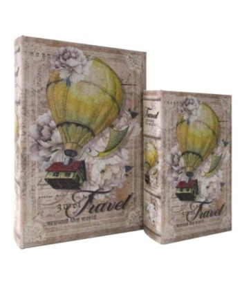 Caja Libro Globo 2U - Decoración Vintage - Ideal para Regalo o Decorar - Envío Rápido