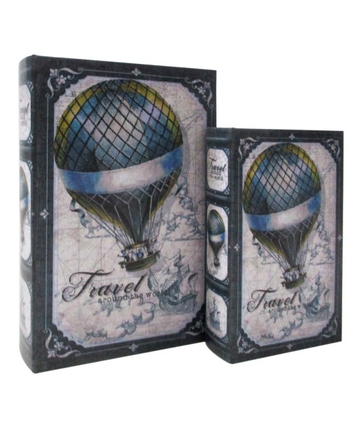 Caja Libro Globo Decorativa Set 2 Unidades
