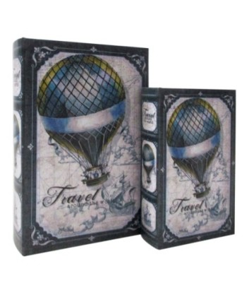 Caja Libro Globo Decorativa Set 2 Unidades