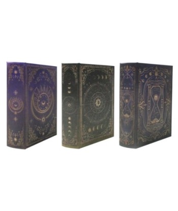 Caja libro 3 unidades decorativas vintage estilo étnico marrón