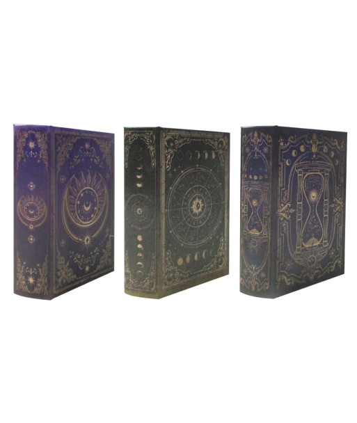 Caja libro 3 unidades decorativas vintage estilo étnico marrón