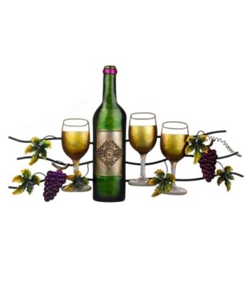 Adorno Pared Vino Metal Decorativo Elegante para Hogar y Oficina
