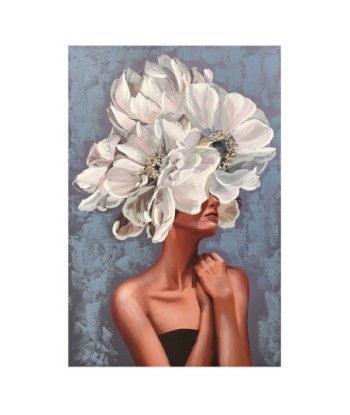 Cuadro mujer flores decorativo para pared