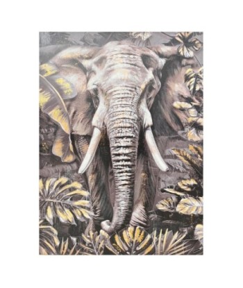 Cuadro elefante étnico para decoración de pared en tonos grises y blancos