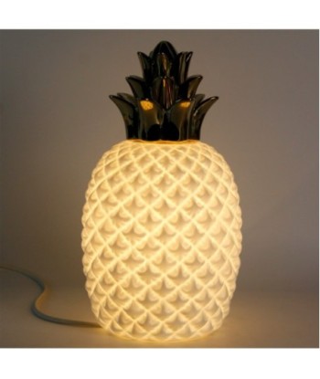 Lámpara Piña Decorativa de Porcelana Blanca