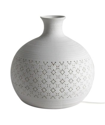 Lámpara de Porcelana Bohemio Blanco 19,5 cm x 19,5 cm x 19,5 cm