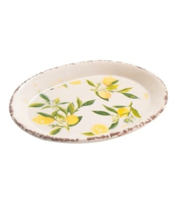 Plato Limones Decorativo Cerámica Amarillo 25 cm