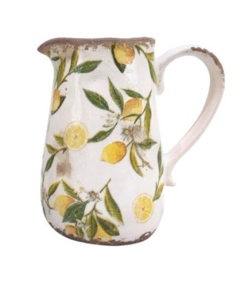 Jarrón decorativo con diseño de limones en cerámica - Ideal para dar un toque fresco y colorido a tu hogar
