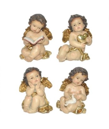Angel 4U Figura de Navidad Resina Dorado 11,5 cm x 9 cm x 8 cm Angel 4U Figura de Navidad Resina Dorado 11,5 cm x 9 cm x 8 cm