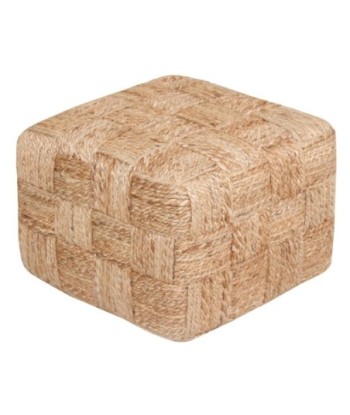 Puff 40x40cm Beige de Yute, Ideal para Decoración y Comodidad en el Hogar, Puff Multifuncional para Estilo Natural