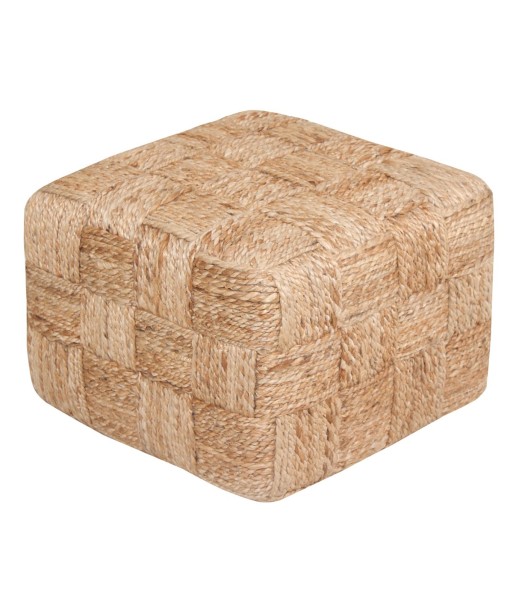 Puff 40x40cm Beige de Yute, Ideal para Decoración y Comodidad en el Hogar, Puff Multifuncional para Estilo Natural