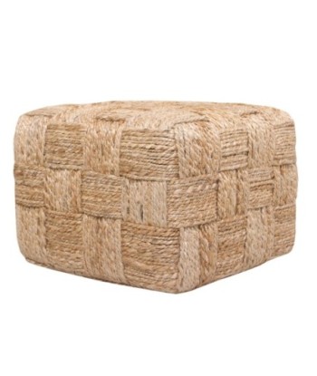 Puff 40x40cm Beige de Yute, Ideal para Decoración y Comodidad en el Hogar, Puff Multifuncional para Estilo Natural
