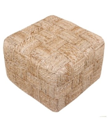 Puff 40x40cm Beige de Yute, Ideal para Decoración y Comodidad en el Hogar, Puff Multifuncional para Estilo Natural
