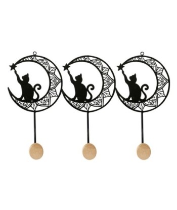 Percha Gato 3 Pomos Decorativo para Colgar Ropa y Accesorios en el Hogar