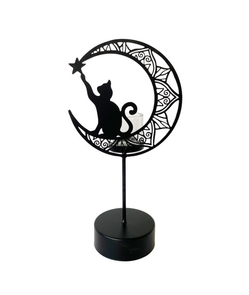 Portavelas Gato Decorativo para Hogar - Ideal para Regalo - Diseño Etnico y Original