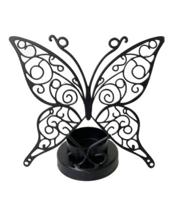 Portavelas mariposa étnico de metal