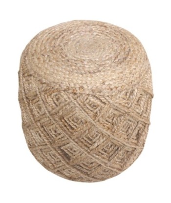 Puff Beige 40 cm, Puff Decorativo de Yute Natural, Puff para Sala, Puff Multifuncional, Puff de Estilo Contemporáneo