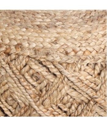 Puff Beige 40 cm, Puff Decorativo de Yute Natural, Puff para Sala, Puff Multifuncional, Puff de Estilo Contemporáneo