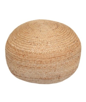 Puff Beige 50cm de Yute Natural, Puff Decorativo para Sala de Estar, Puff Multifuncional para Descanso y Relajación