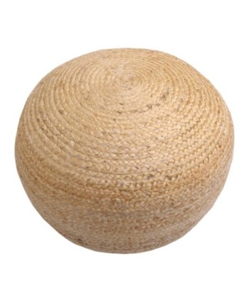 Puff Beige 50cm de Yute Natural, Puff Decorativo para Sala de Estar, Puff Multifuncional para Descanso y Relajación
