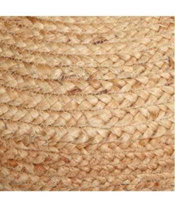 Puff Beige 50cm de Yute Natural, Puff Decorativo para Sala de Estar, Puff Multifuncional para Descanso y Relajación