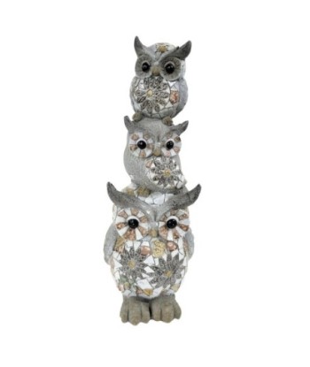 Figura de búhos exterior para decoración rústica en jardín y terraza