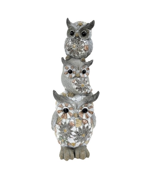 Figura de búhos exterior para decoración rústica en jardín y terraza