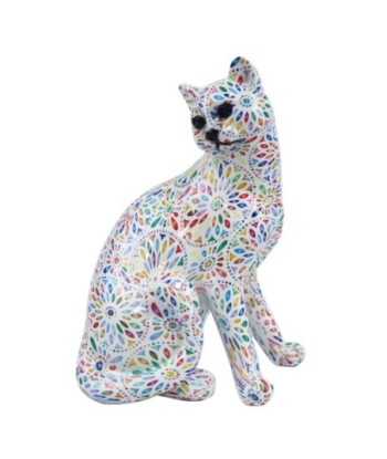 Figura de Gato Blanco Resina 27 cm x 15 cm x 20,5 cm