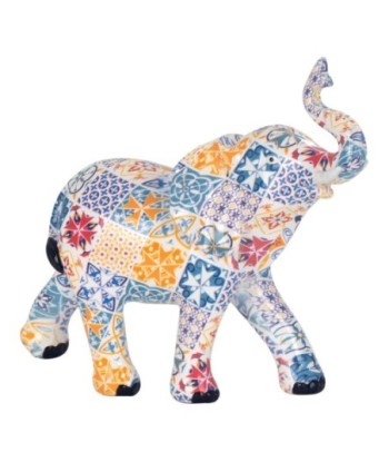 Elefante hidraulico grande de resina azul - Figura decorativa para el hogar