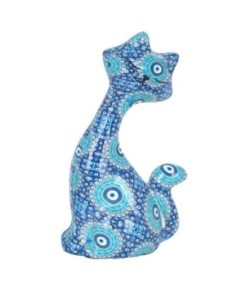 Figura de Gato Azul Resina 11,5 cm x 4 cm x 6,5 cm Decoración Hogar