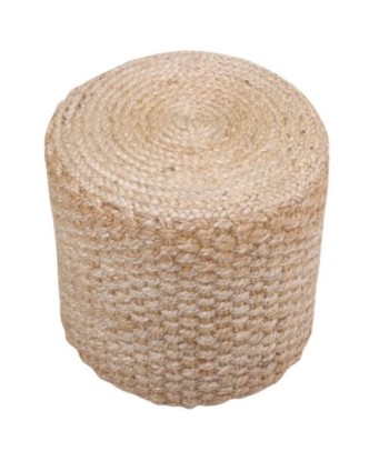 Puff Beige 40cm de Yute Natural, Puff Decorativo para Hogar, Puff Multiusos, Asiento Suave y Ligero, Puff de
