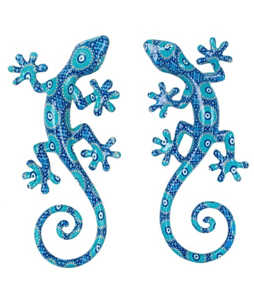 Figura de Lagarto Decorativo en Resina Azul de 20,5 cm - Regalo Ideal para Amantes de la Naturaleza y la Decoración