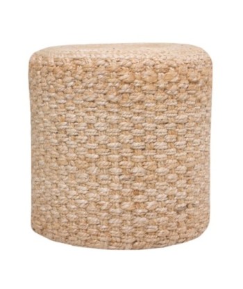 Puff Beige 40cm de Yute Natural, Puff Decorativo para Hogar, Puff Multiusos, Asiento Suave y Ligero, Puff de