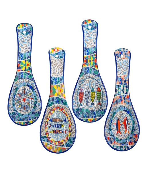 Reposa cucharas peces 4 diferentes | Soporte cucharas cerámica para cocina