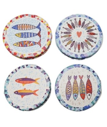 Espejo de bolsillo con diseño de peces, 4 unidades