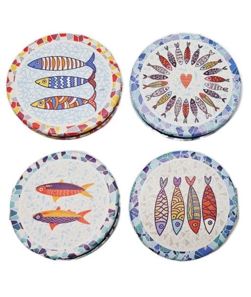 Espejo de bolsillo con diseño de peces, 4 unidades