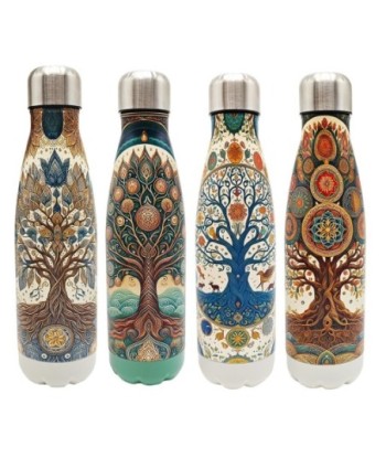 Botella arbol 4 difusores esenciales acero inoxidable regalo aroma hogar