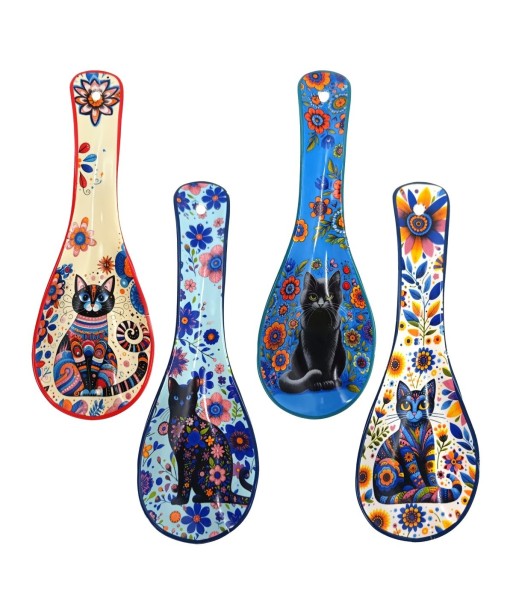 Reposa cucharas gato 4 diferentes - Soporte cucharas divertido para cocina - Accesorio original para cocinar