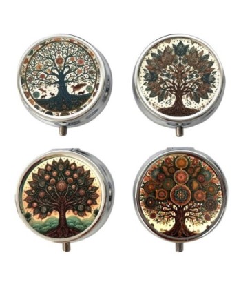 Pastillero árbol 4 compartimentos diseño étnico regalo original