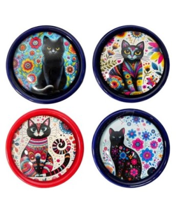 Tapón Vino Gato 4 Unidades Decorativos Etnicos para Botellas de Vino