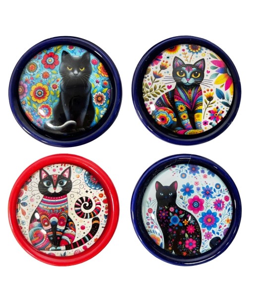 Tapón Vino Gato 4 Unidades Decorativos Etnicos para Botellas de Vino