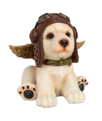 Figura de Perro Piloto Bohemio Resina Decorativa para Hogar y Oficina