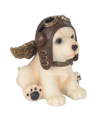 Figura de Perro Piloto Bohemio Resina Decorativa para Hogar y Oficina