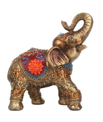 Figura de Elefante Etnico Resina Dorado 15,5 cm