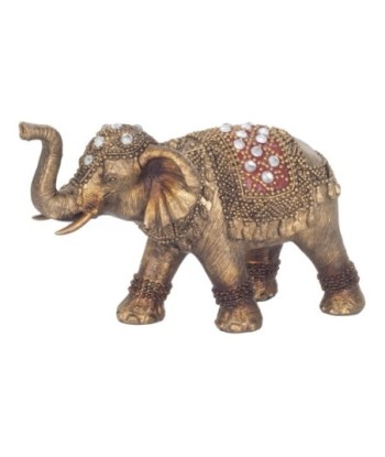 Figura de Elefante Etnico Resina Dorado 10 cm Decoración Hogar Regalo