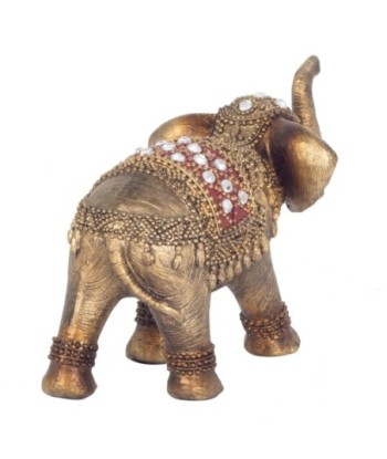 Figura de Elefante Etnico Resina Dorado 10 cm Decoración Hogar Regalo