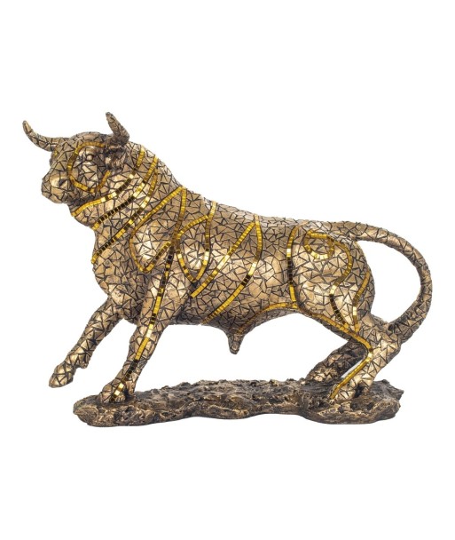 Figura de Toro Dorado de Resina para Decoración Navideña