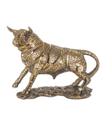 Figura de Toro Dorado de Resina para Decoración y Colección