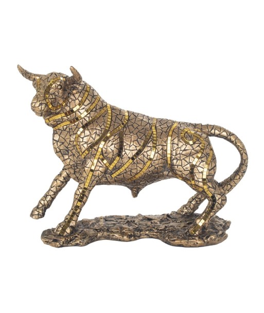 Figura de Toro Dorado de Resina para Decoración y Colección